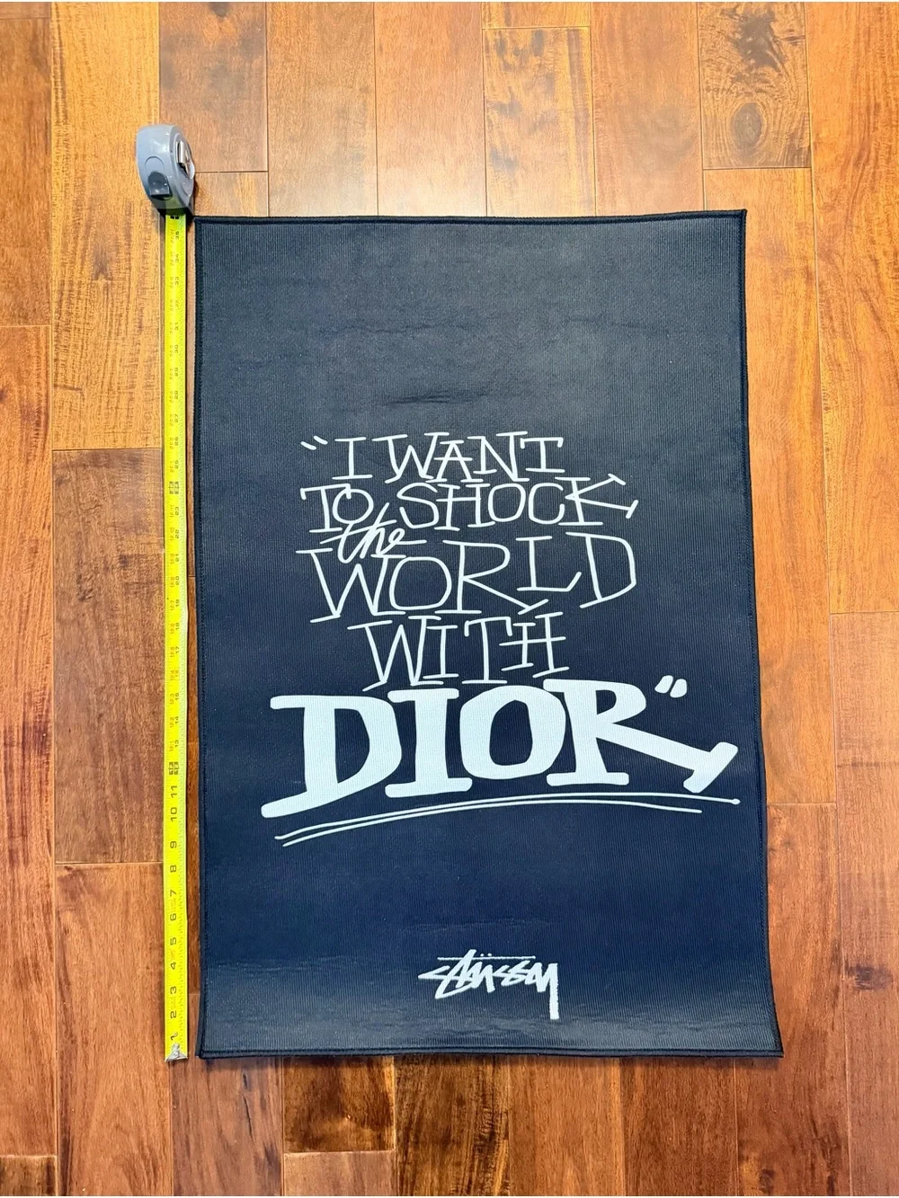 “I Want to Shock the World” Black Graphic Rug Streetwear Decor